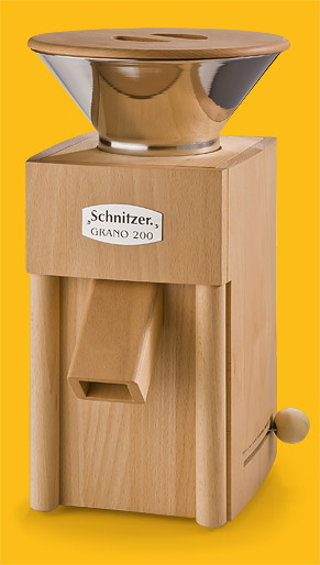 Getreidemühle Schnitzer Grano mit Edelstahltrichter