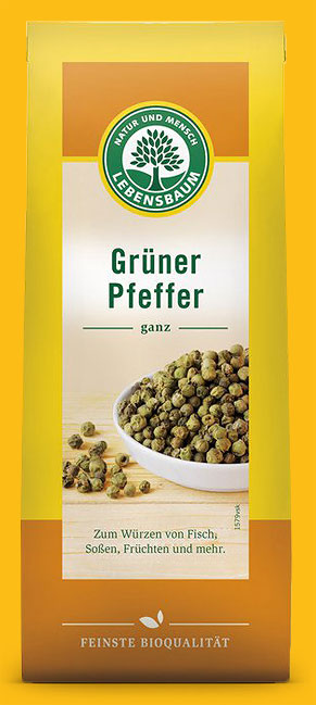 Grüner Pfeffer, ganz, 35g, Lebensbaum, aus kontrolliert biologischem Anbau