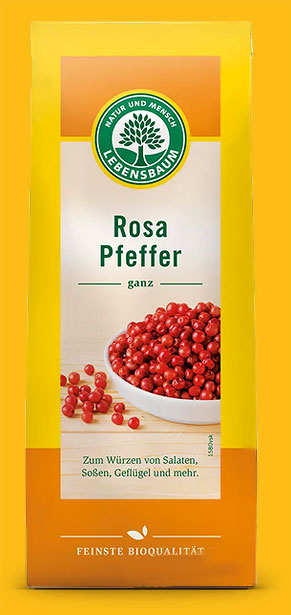 Rosa Pfeffer, ganz, 25g, Lebensbaum, aus kontrolliert biologischem Anbau