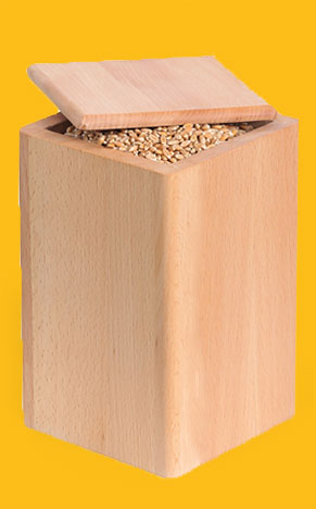 Holzdose aus Buche für 1 kg