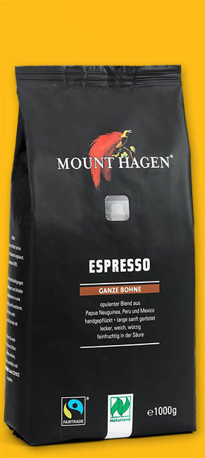 Espresso, ganze Bohne, 1 kg, Mount Hagen, kontrolliert biologischer Anbau