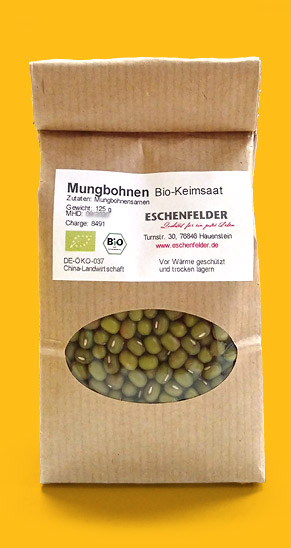 Keimsaat Mungbohnen aus biologischem Anbau