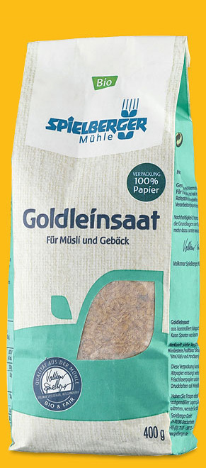 Goldgelbe Leinsaat, 400 g, Spielberger Mühle, Bio Goldleinsamen 