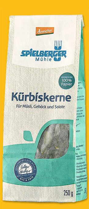 Kürbiskerne, demeter, 250 g, Spielberger Mühle, Bio-Kürbiskerne biodynamischer Anbau