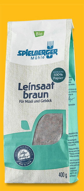 Leinsaat braun, 400 g, Spielberger Mühle, Bio Leinsamen