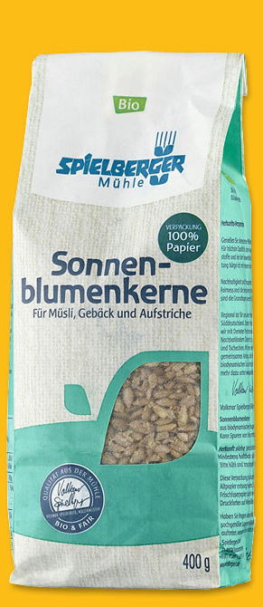 Sonnenblumenkerne, 400 g,  Spielberger Mühle, kontrolliert biologischer Anbau