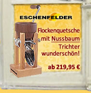 Eschenfelder Flockenquetsche mit Nussbaum-Holztrichter